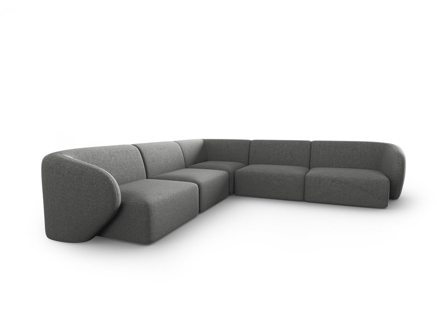 Symmetrical modular corner sofa, Shane, 6 seats - Dark Grey