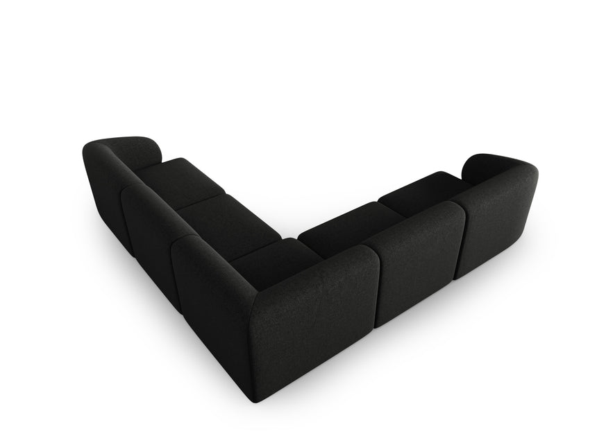 Symmetrical modular corner sofa, Shane, 6 seats - Black
