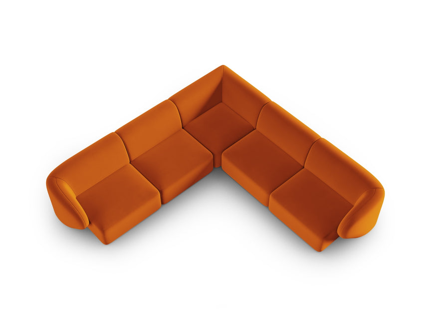 Fluwelen symmetrische modulaire hoekbank,  Shane,  6 zitplaatsen - Terracotta