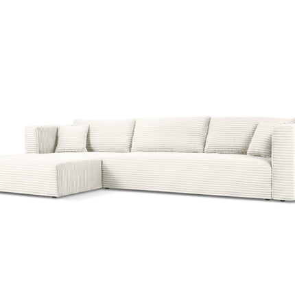 Left corner sofa with bed function, Diego, 6 seats - Light beige