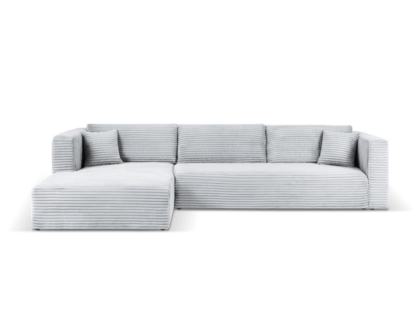 Left corner sofa with bed function, Diego, 6 seats - Light gray