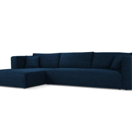 Left corner sofa with bed function, Diego, 6 seats - Royal blue