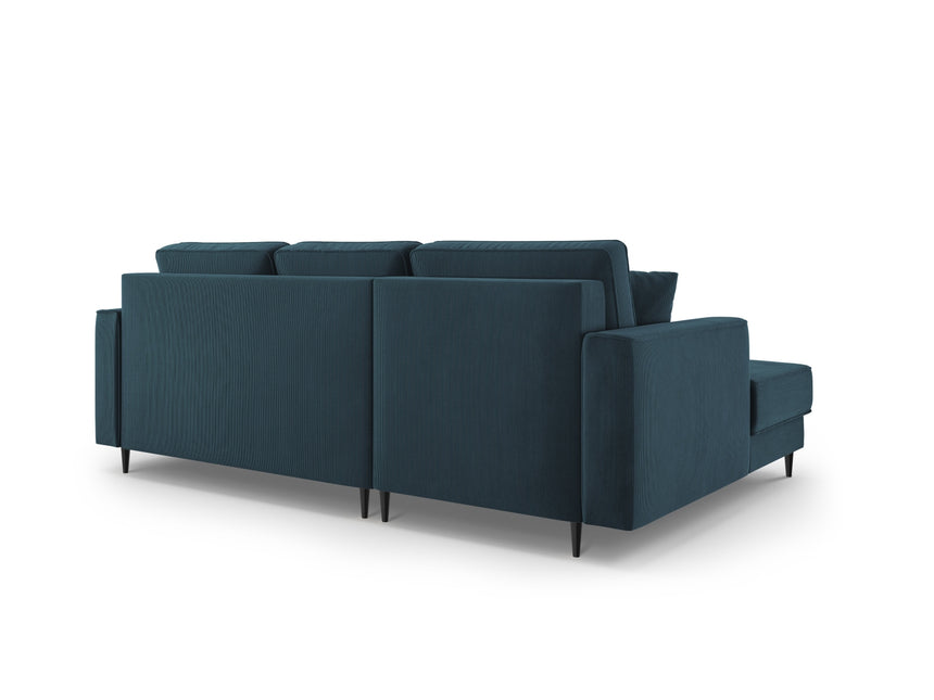 Left corner sofa with bed function and box, Dunas, 4 seats - Dark blue