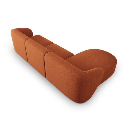 Modular corner sofa left, Shane, 4 seats - Terracotta