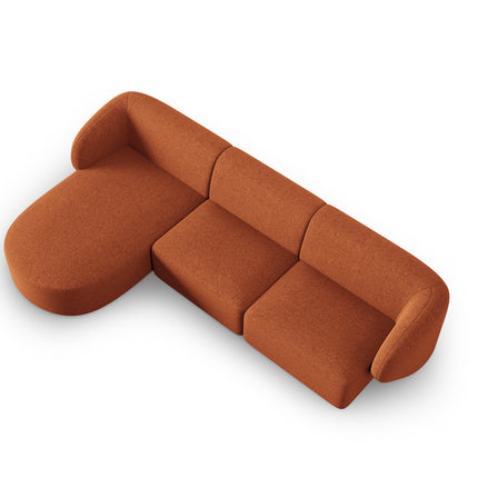 Modular corner sofa left, Shane, 4 seats - Terracotta