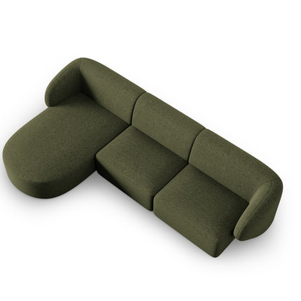 Modular corner sofa left, Shane, 4 seats - Green