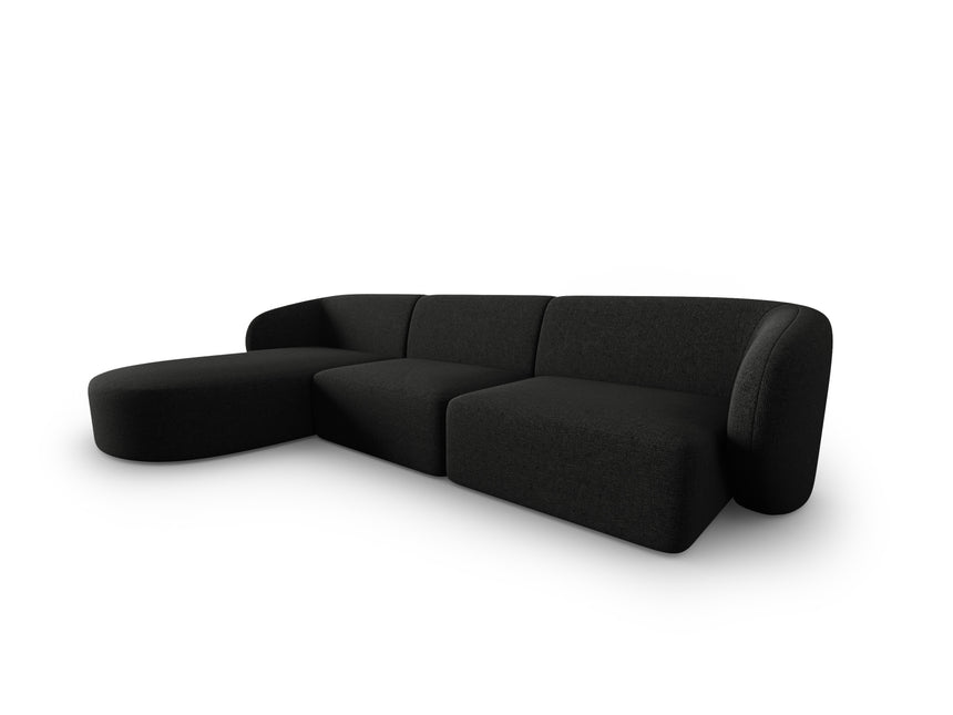 Modular corner sofa left, Shane, 4 seats - Black