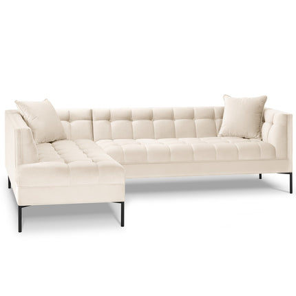 Corner sofa left velvet, Karoo, 5-seater - Light beige