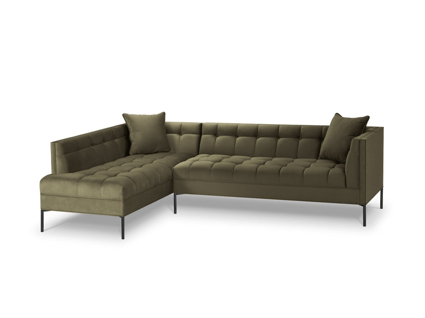 Corner sofa left velvet, Karoo, 5-seater - Green