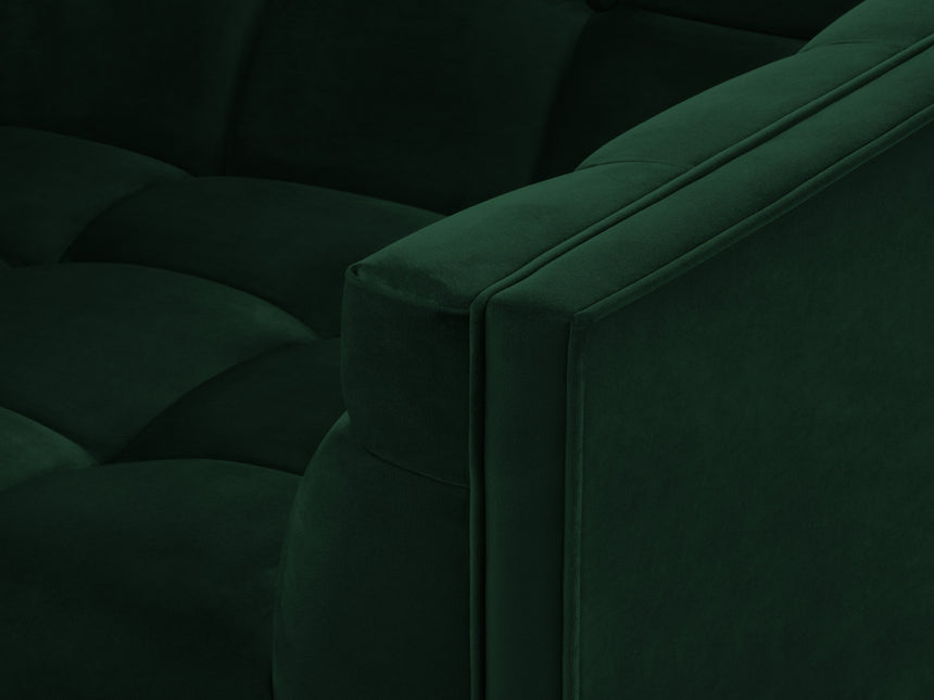 Corner sofa left velvet, Karoo, 5-seater - Bottle green
