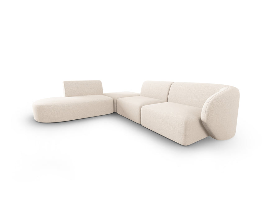 Modular corner sofa left, Shane, 5 seats - Light beige