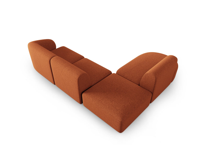 Modular corner sofa left, Shane, 5 seats - Terracotta