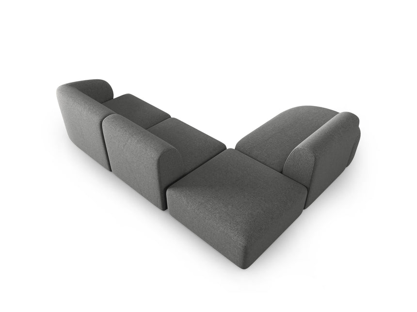 Modular corner sofa left, Shane, 5 seats - Dark gray