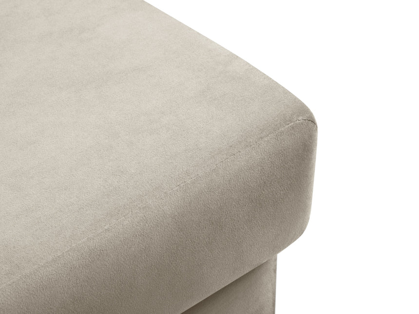 Velvet pouffe, Moghan, 1 seat - Light beige