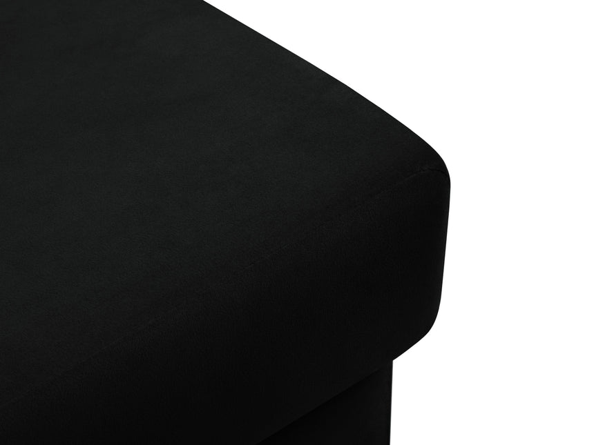 Velvet pouffe, Moghan, 1 seat - Black