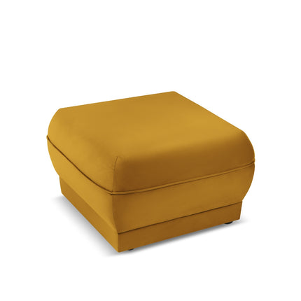 Velvet pouffe, Lando, 1-seater - Yellow