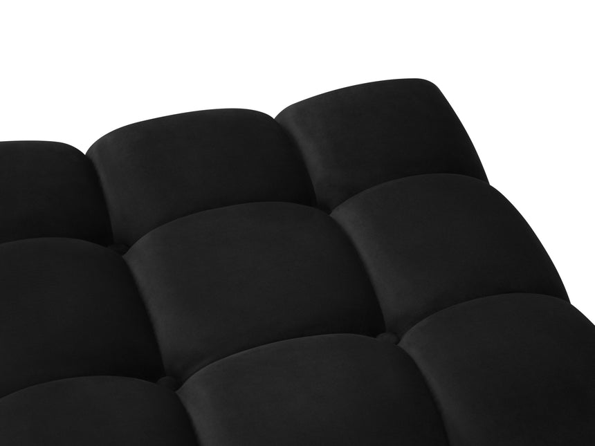 Velvet pouffe, Karoo, 1 seat - Black