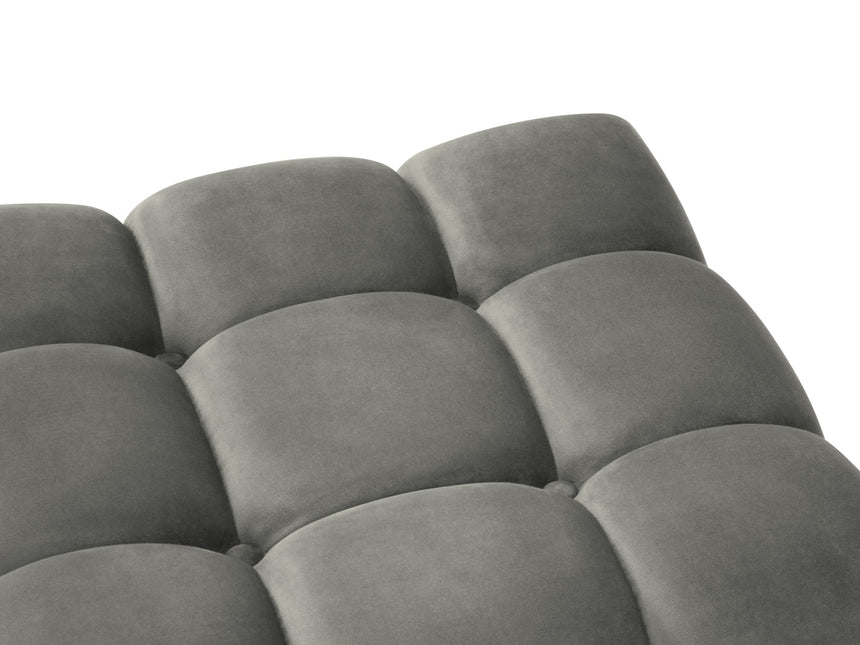 Velvet pouffe, Karoo, 1 seat - Light gray