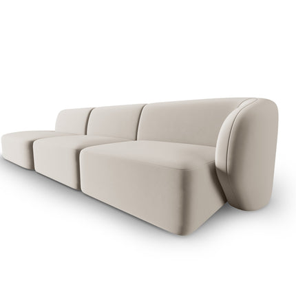 Modular sofa velvet left, Shane, 4 seats - Beige