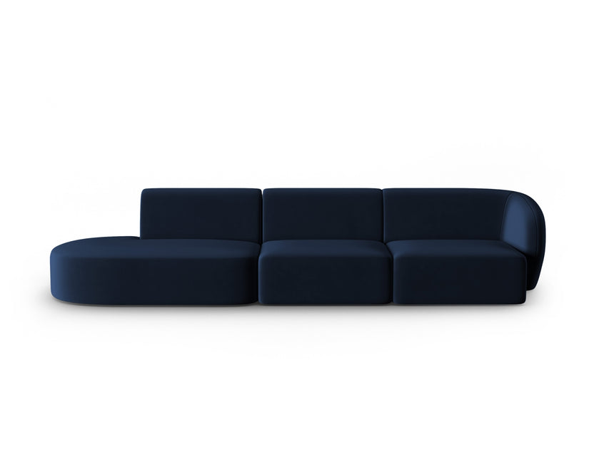 Modular sofa velvet left, Shane, 4 seats - Royal blue