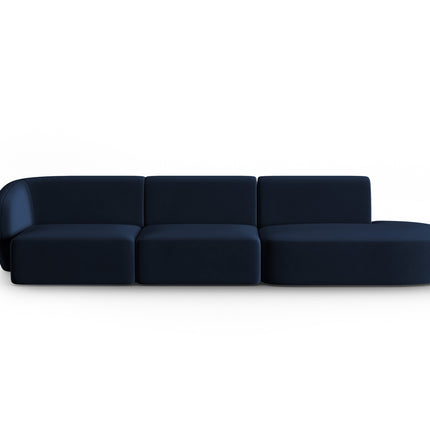 Modular sofa velvet right, Shane, 4 seats - Royal blue