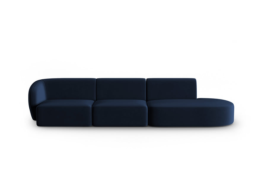 Modular sofa velvet right, Shane, 4 seats - Royal blue