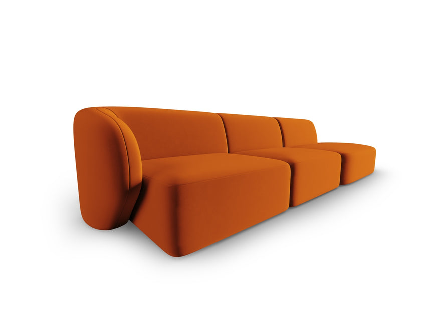 Modular sofa velvet right, Shane, 4 seats - Terracotta