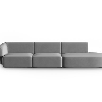 Modular sofa velvet right, Shane, 4 seats - Gray