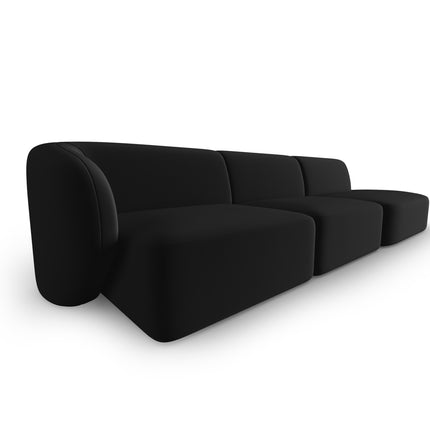 Modular sofa velvet right, Shane, 4 seats - Black