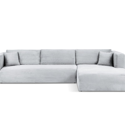 Right corner sofa with bed function, Diego, 6 seats - Light gray
