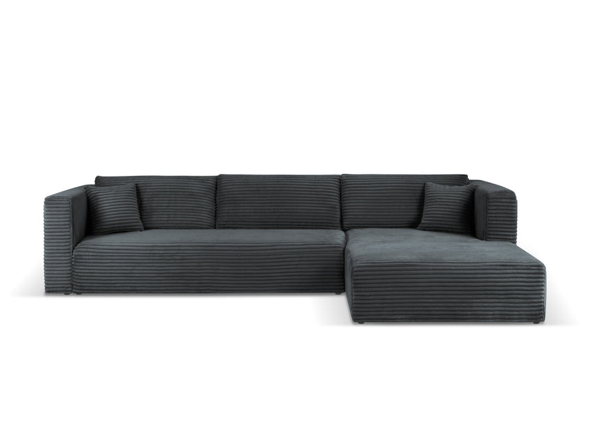 Right corner sofa with bed function, Diego, 6 seats - Dark gray