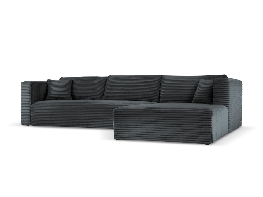 Right corner sofa with bed function, Diego, 6 seats - Dark gray
