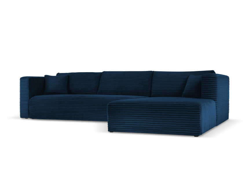 Right corner sofa with bed function, Diego, 6 seats - Royal blue