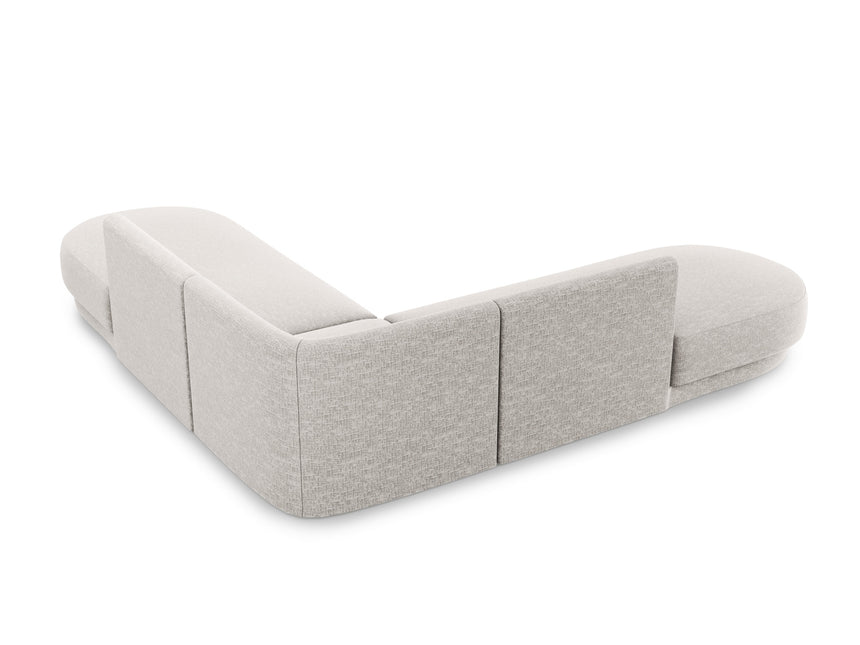 Symmetrical corner sofa, Miley, 5 seats - Light gray