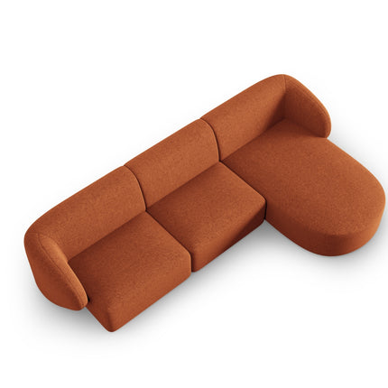 Modular corner sofa right, Shane, 4 seats - Terracotta