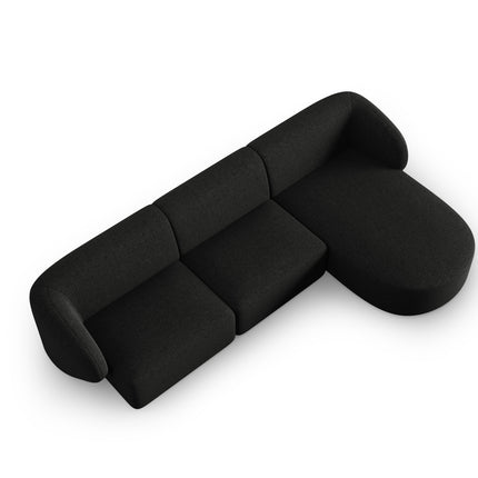 Modular corner sofa right, Shane, 4 seats - Black