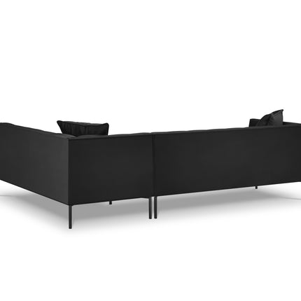 Right corner sofa velvet, Karoo, 5-seater - Dark gray