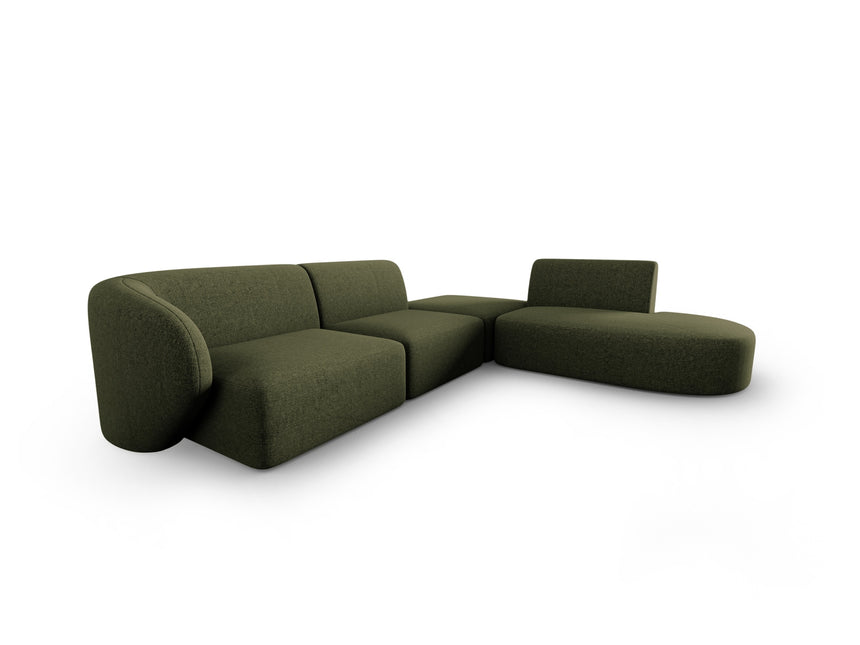 Modular corner sofa right, Shane, 5 seats - Green