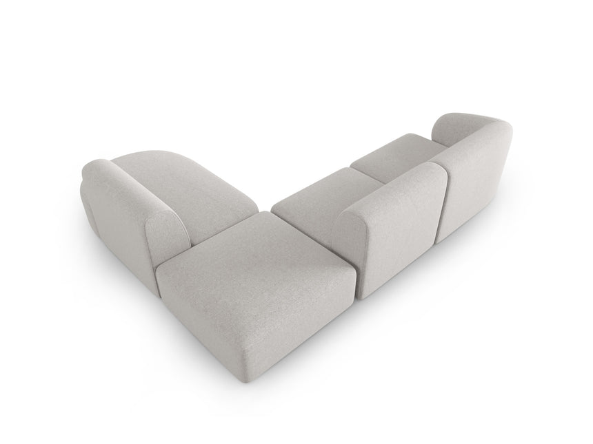 Modular corner sofa right, Shane, 5 seats - Silver