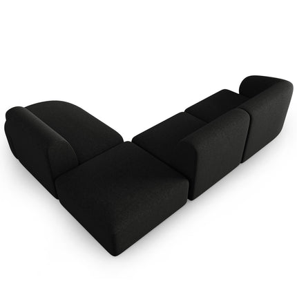Modular corner sofa right, Shane, 5 seats - Black