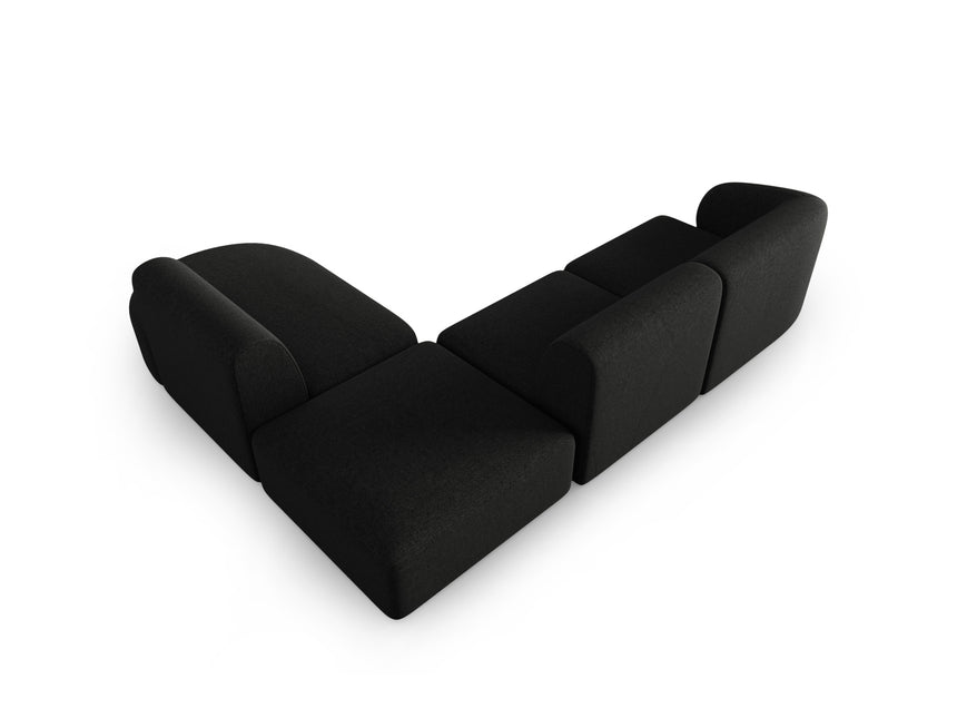 Modular corner sofa right, Shane, 5 seats - Black