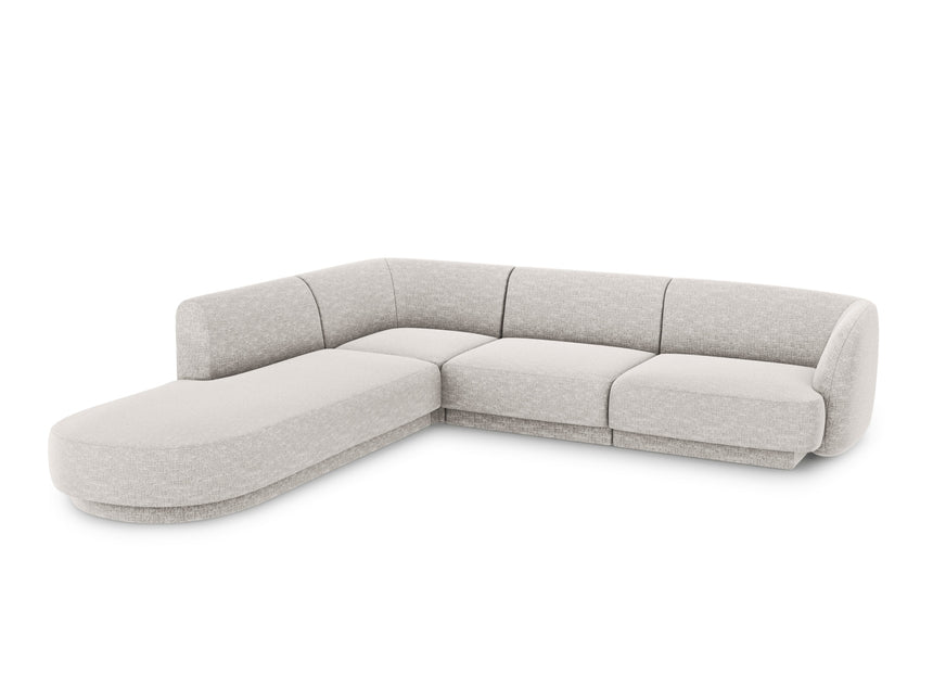 Left corner sofa, Miley, 6 seats - Light gray