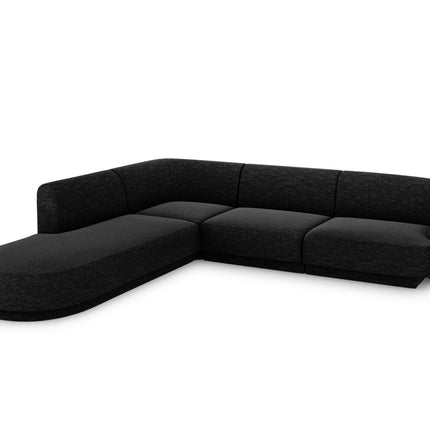 Left corner sofa, Miley, 6 seats - Black