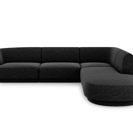 Corner sofa right, Miley, 6 seats - Black