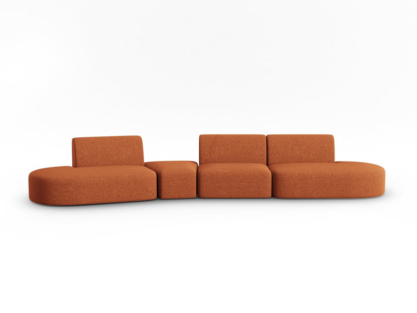 Modular sofa left, Shane, 6 seats - Terracotta