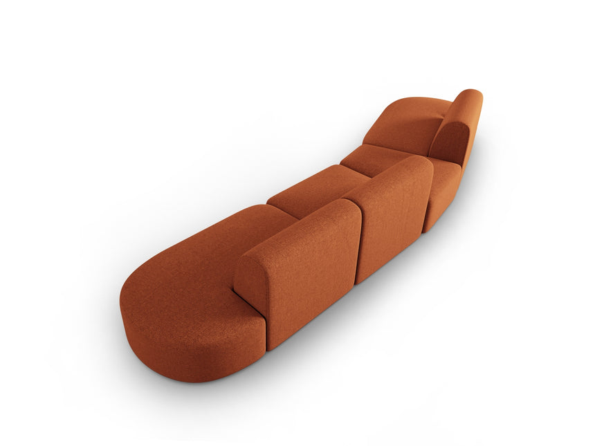 Modular sofa left, Shane, 6 seats - Terracotta