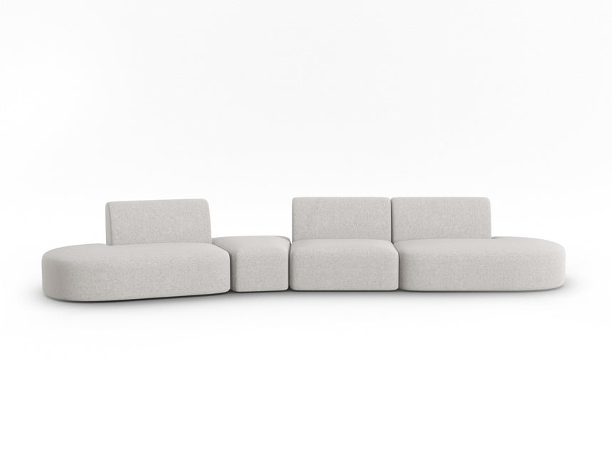 Modular sofa left, Shane, 6 seats - Silver