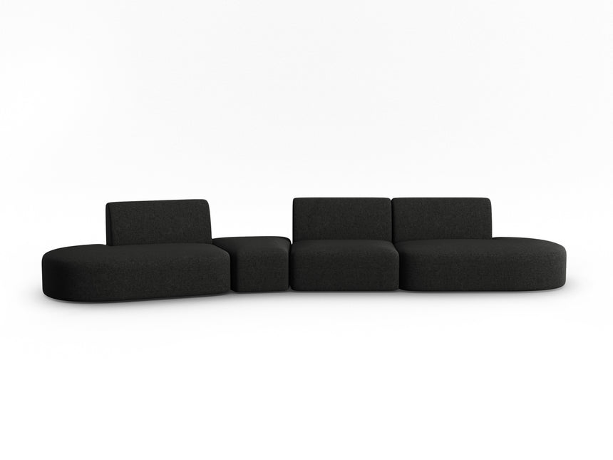 Modular sofa left, Shane, 6 seats - Black