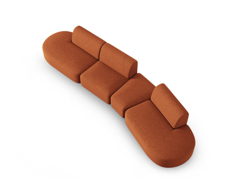 Modular sofa right, Shane, 6 seats - Terracotta