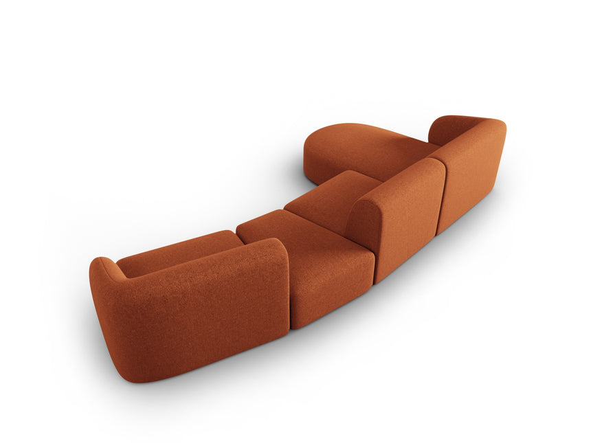 Modular sofa left, Shane, 5 seats - Terracotta